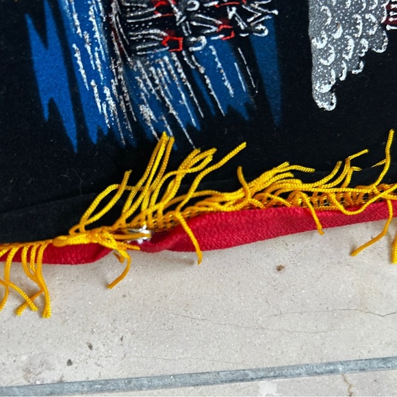 Vintage 80's Florida felt transfer Decorative Pillow Cover tapestry Winter home - Picture 3 of 4